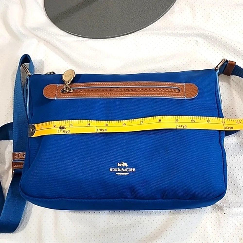 Coach F37239 Sawyer  Blue Canvas Crossbody Bag